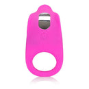 Silicone Rechargeable Teasing Enhancer Cock Ring Pink displayed at an angle, showcasing its smooth design and functionality.