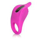 Silicone Rechargeable Teasing Enhancer Cock Ring Pink, a dual-stimulation vibrating ring for enhanced pleasure.