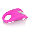 Silicone Rechargeable Teasing Enhancer Cock Ring Pink, a dual-stimulation vibrating ring for enhanced pleasure.