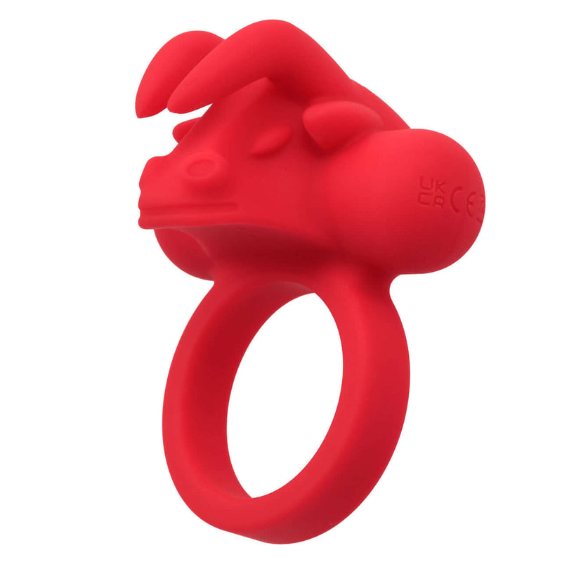 Red Silicone Rechargeable The Matador Couples Enhancer for Triple Stimulation with Vibrating Features