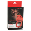 Silicone Rechargeable The Matador Couples Vibrating Enhancer in packaging, featuring 12 vibration functions and waterproof design.