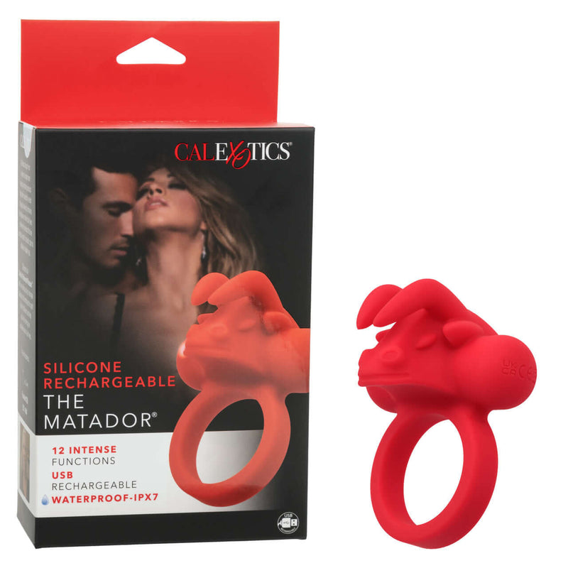 Silicone Rechargeable The Matador Couples Enhancer with Triple Stimulation, 12 Vibration Functions, and Luxurious Silicone Design