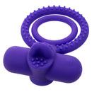 Silicone Rechargeable Dual Climaxer Couples Vibrating Enhancer with 12 Functions, Purple, Luxury Intimate Toy for Shared Pleasure
