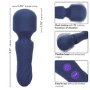 Charisma® Charm waterproof massager with flexible head, ridges, 12 vibration functions, and easy push-button controls.