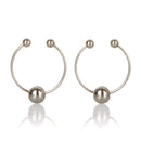Nipple Play Non-Piercing Nipple Jewelry Silver featuring sleek hoop design and decorative bead accents.