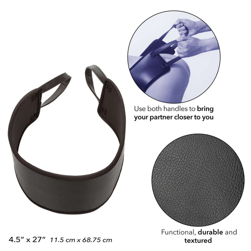 Nocturnal Collection Doggy Style Strap with durable double-stitched handles, textured design, and dimensions of 4.5" x 27".