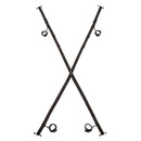 Adjustable door cross restraint system for intimate play from Nocturnal Collection, featuring secure straps and cuffs.