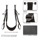 Nocturnal Collection over-the-door sex swing with padded seat, adjustable straps, sturdy rods, and textured, durable material.