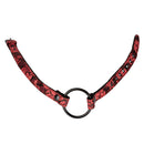 Scandal Wide Open Mouth Gag features a stylish red and black patterned strap with a circular gag ring.