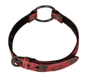Scandal Wide Open Mouth Gag accessory with ornate red and black design, featuring adjustable double padded straps.
