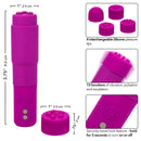 Kyst Mega-Mite Pink 10 Function Rechargeable Mini Wand Vibrator with 4 interchangeable silicone tips and travel lock feature