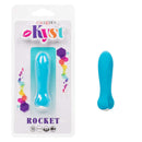 Kyst Rocket 10 Function Rechargeable Mini Bullet Vibrator in Blue Packaging and Product Image