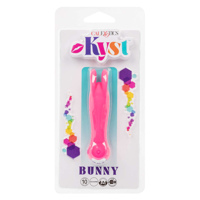Kyst Bunny 10 Function Rechargeable Bunny Ears Bullet Vibrator in packaging