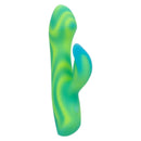 Endless Summer Twilight Tease Dual Vibe Light-up Massager in vibrant green and blue design, highlighting its dual-motor functionality.