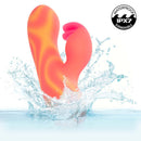 Endless Summer Moonlight Magic Dual Vibe Light-up Massager in water showcasing its waterproof design and vibrant colors.