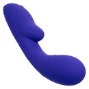 Rumbler Rumble G Rechargeable Silicone Dual Vibrator Purple shown in sleek design with rippled shaft.
