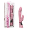Orgasmatron™ Digital G-Bunny Dual Massager in packaging and out, showcasing contoured G shape, 100 pleasure combinations, and bunny design.