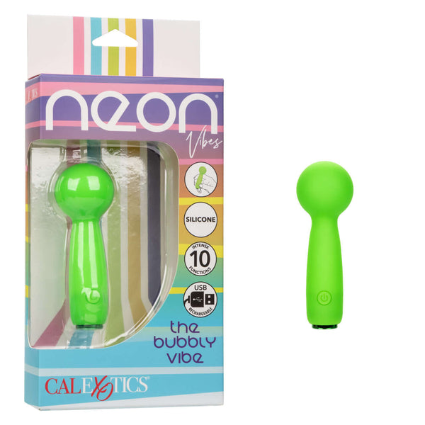 Neon® Vibes The Bubbly Vibe Compact & Powerful Mini Massager in Packaging with Product Display