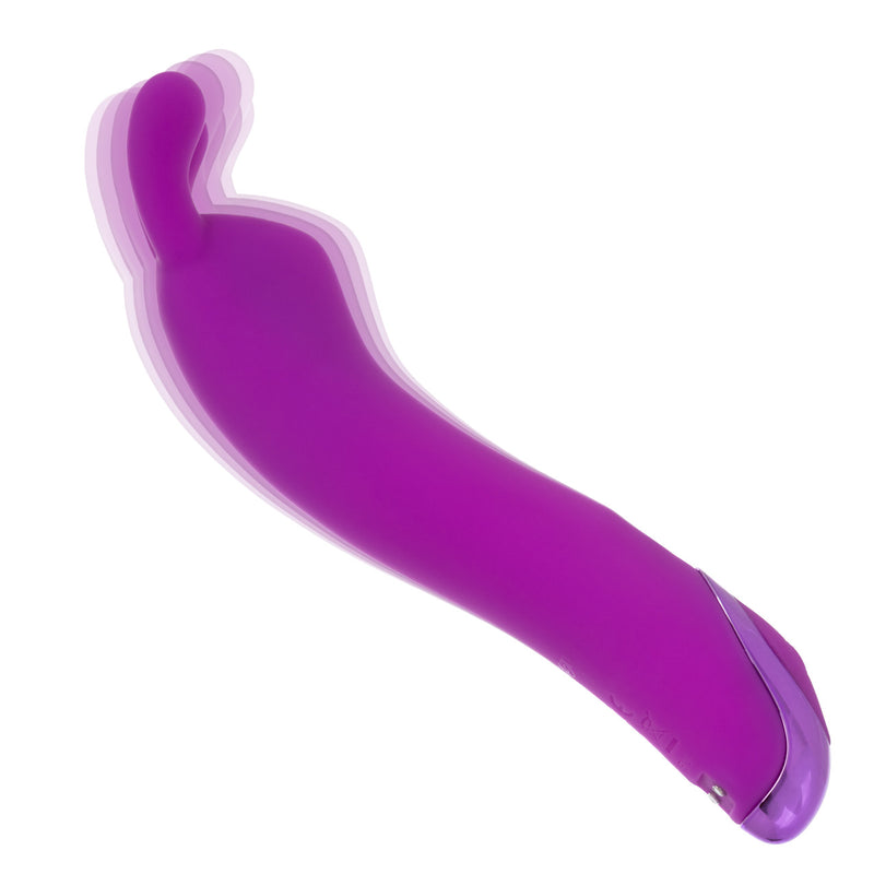 Kroma Turbo Bunny Vibrator Purple showcasing its soft body-safe silicone design and flexible bunny ears for pleasure.