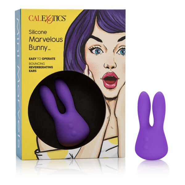 Mini Marvels Marvelous Bunny Purple Vibrator with packaging from California Exotic Novelties