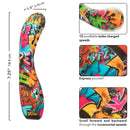 Hype Ridg'd G 10-speed curved vibrator with vibrant graffiti design and detailed features for enhanced G-spot pleasure.