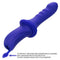 Overdrive Remote Control Ridged Thruster Sex Machine with 10 speeds and 5 thrust levels, blue color with cleaning instructions.