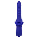 Overdrive Remote Control Ridged Thruster Sex Machine in blue with ridged shaft for enhanced stimulation.