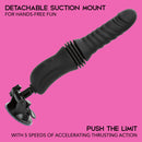 Overdrive Sex Machine Waterproof Thruster with Remote Control featuring detachable suction mount for hands-free fun.