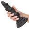 Hand holding Monster Dong The Kraken 8" liquid silicone suction cup dildo with intricate detailing