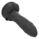 Monster Dong The Gill Man Silicone Dildo 7.25 inch Black showcasing its pronounced contours and detailed textures.
