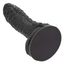 Monster Dong The Gill Man Silicone Dildo 7.25 inch Black showcasing its textured surface and firm structure.