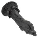 Monster Dong The Zombie Silicone Dildo 9 inch Black showcasing its detailed texture and unique design.