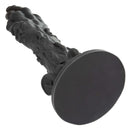 Monster Dong The Zombie Silicone Dildo 9 inch Black showcasing a detailed, textured design and strong base for stability.