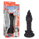 Monster Dong The Zombie Silicone Dildo 9 inch Black in packaging, featuring a detailed design and bold texture.
