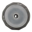 Top view of the Milk Master Vibro Squeeze rechargeable silicone stroker in black, showcasing its dual-ended design.