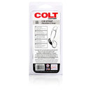COLT Adjustable 3-Snap Leather C/B Strap packaging in black, designed by California Exotic Novelties, enhancing intimate encounters.