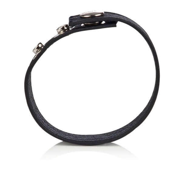 COLT Adjustable 3-Snap Leather C/B Strap - Black for enhancing intimate encounters by California Exotic Novelties.