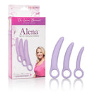 Dr Laura Berman Alena Silicone Dilators Set Purple, 3-piece kit for intimate wellness and muscle conditioning.