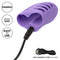 Dr. Laura Berman Rechargeable Finger Vibe in purple with USB charging cord, powerful, body-safe, and easy to use.
