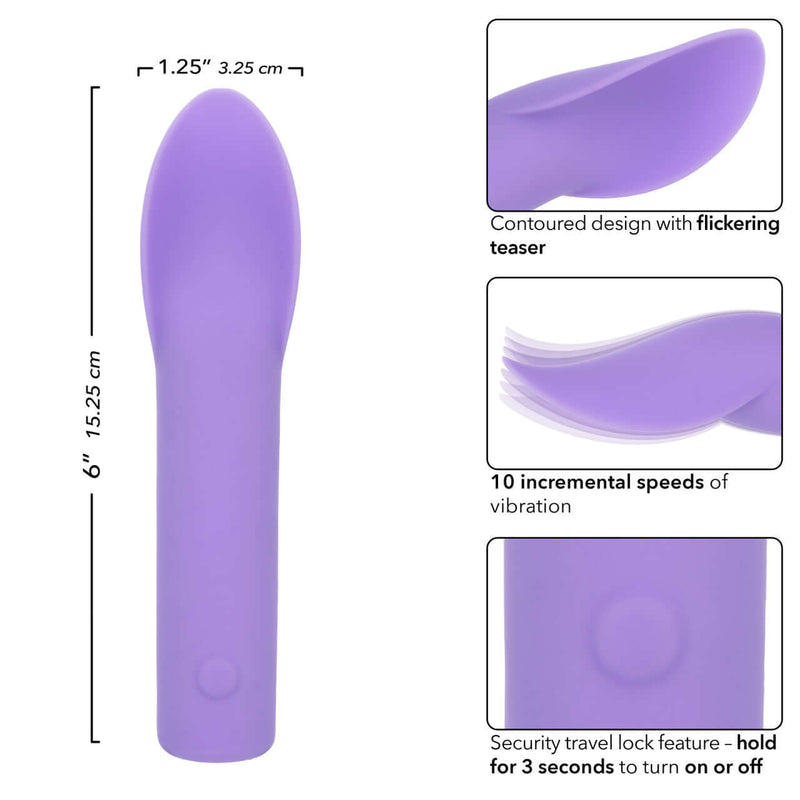 Dr. Laura Berman Rechargeable Flutter Vibrator with 10-speed flickering teaser and travel lock feature.