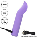 Dr. Laura Berman Rechargeable Flutter Vibrator in purple with USB charging cord, powerful, body safe, and easy to use.