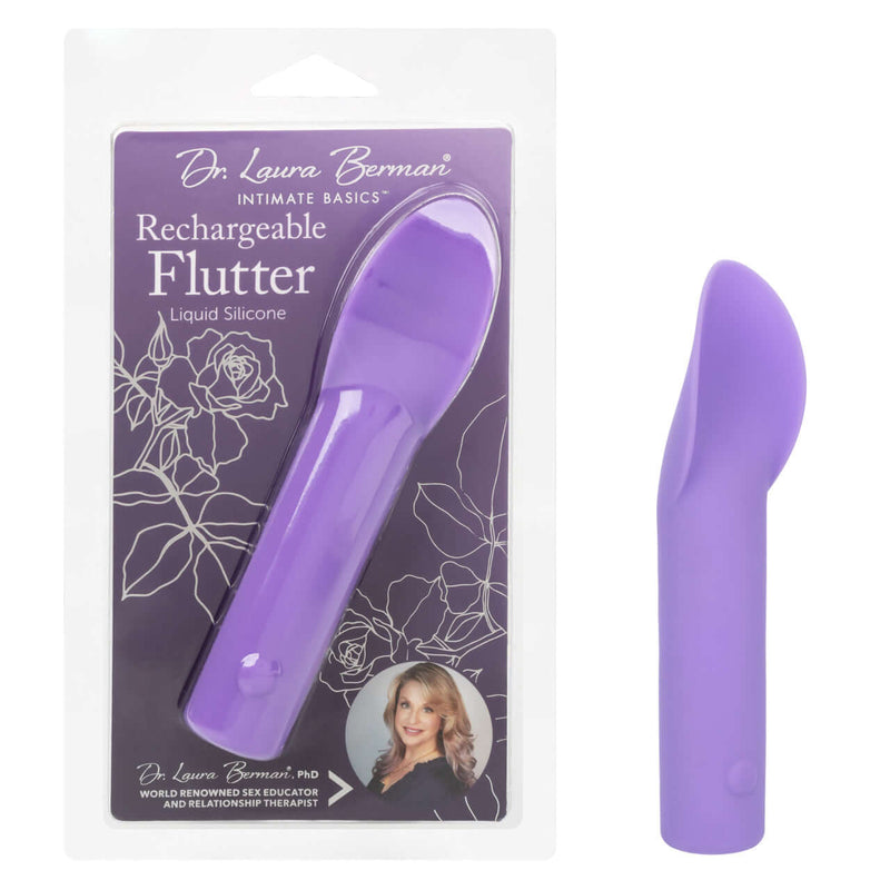 Dr. Laura Berman Rechargeable Flutter Vibrator in Packaging, 10-Speed Flickering Teaser for Intimate Pleasure.