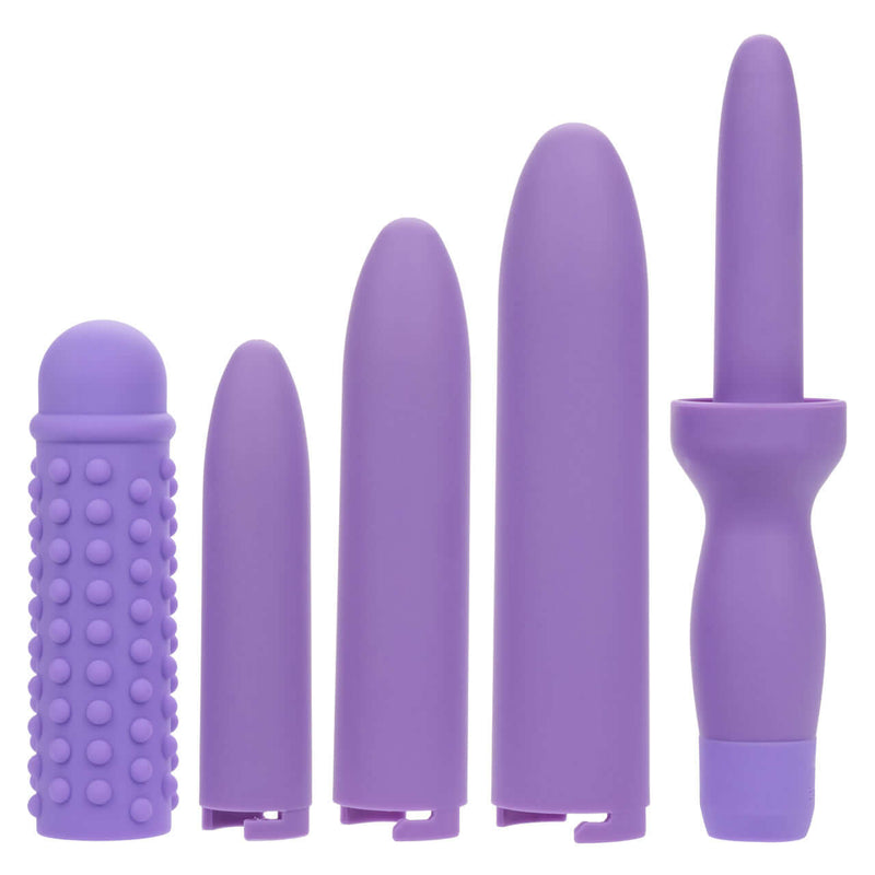 Dr. Laura Berman rechargeable dilator set with four interlocking sizes for gradual intimate health enhancement and comfort.