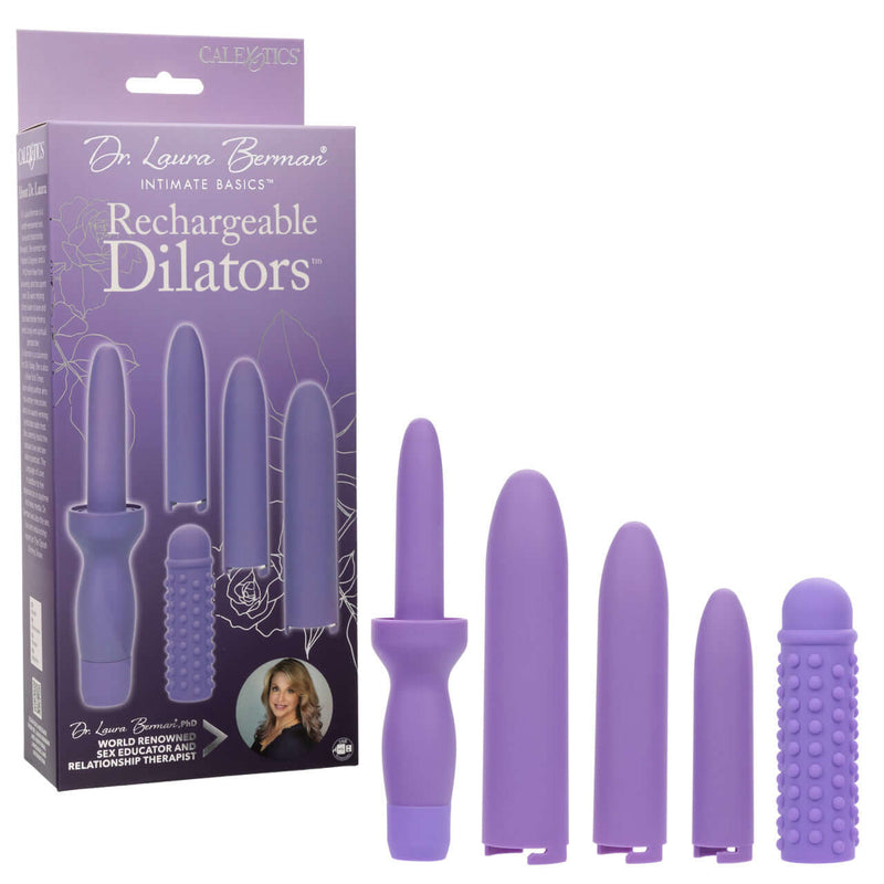 Dr. Laura Berman Rechargeable Dilator Set with 4 Interlocking Sizes for Intimate Health and Comfort Enhancements