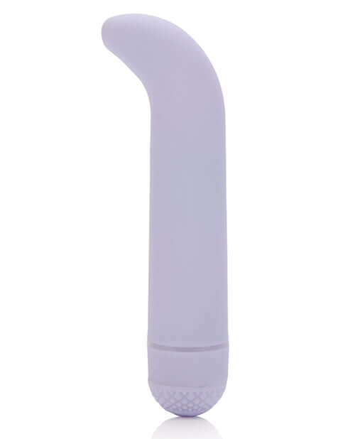 Purple First Time Mini G Vibe with curved tip and smooth satin finish for G-spot stimulation.