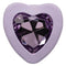 Purple silicone anal plug with heart-shaped crystal inlay, designed for thrilling backdoor play.