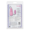 First Time Satin Teaser Pink Vibrating Bullet packaging with product details and features.