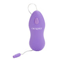Whisper Micro Heated Purple Vibrator with compact design and control button for discreet stimulation.