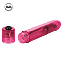 Shane's World Sparkle Bullet Vibrator Pink open showing battery compartment and 1 AAA battery symbol