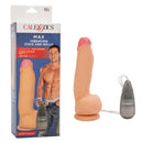 Max Vibrating Cock & Balls 7 inches with dual motors and realistic design, featured with suction base and remote.